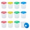 Juvale 12 Pack No Spill Paint Cups With Lids for Kids Ages 3-14, Arts and Crafts Supplies for Classrooms (4 Colors, 3 x 3 In), No Mess Paint Water Cup